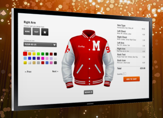 Create your own varsity jacket using the Jacket Designer