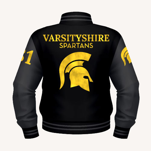 Team Spartans custom varsity jacket