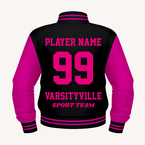 Varsity jacket with team details and player name and number
